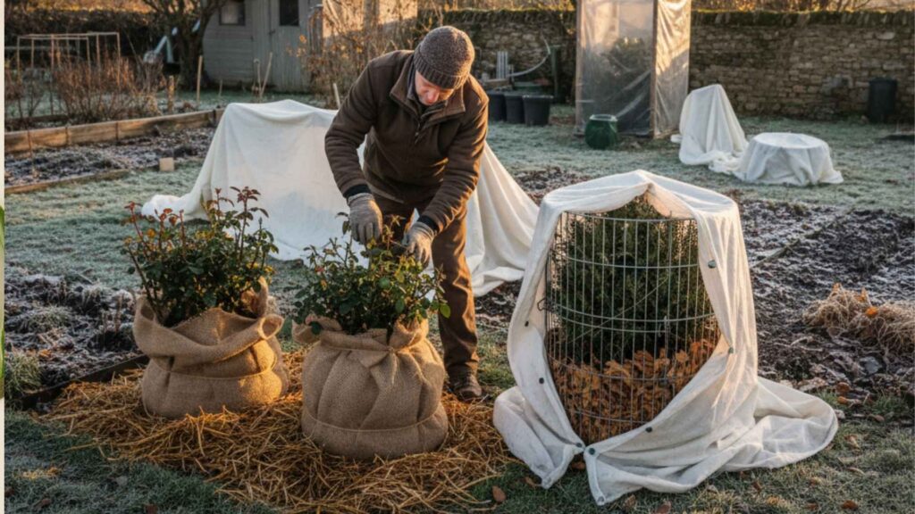 Osłanianie roślin na zimę | foto. Kamil w Ogrodzie