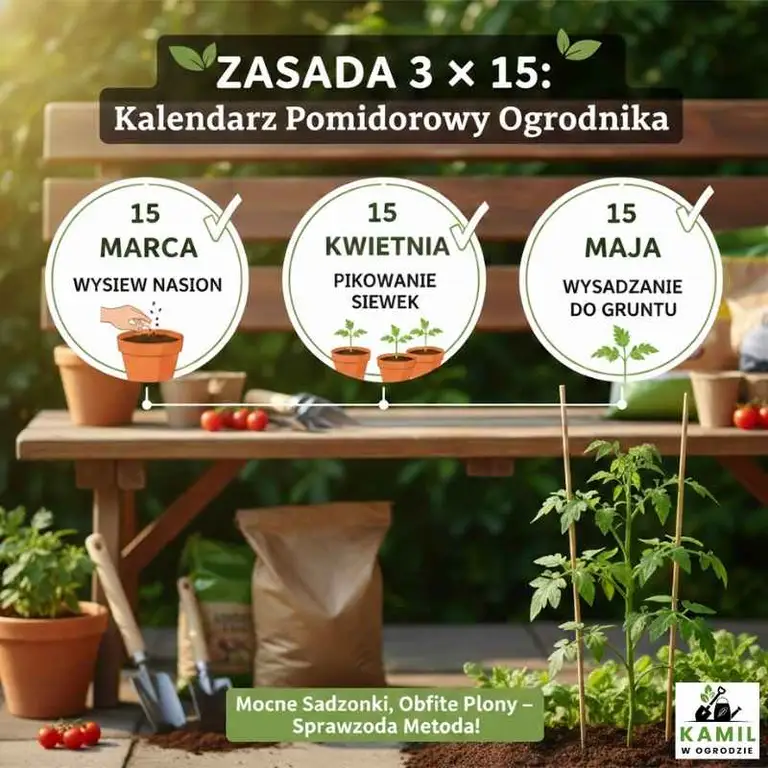 Zasada 3x15 w uprawie pomidorów | foto. Kamil w Ogrodzie