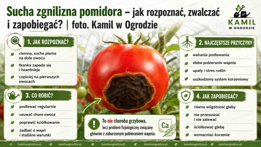 Sucha zgnilizna pomidora – jak rozpoznać, zwalczać i zapobiegać? | foto. Kamil w Ogrodzie