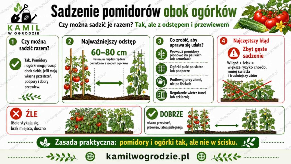 Pomidory obok ogórków. Czy można sadzić je razem? INFOGRAFIKA | foto. Kamil w Ogrodzie