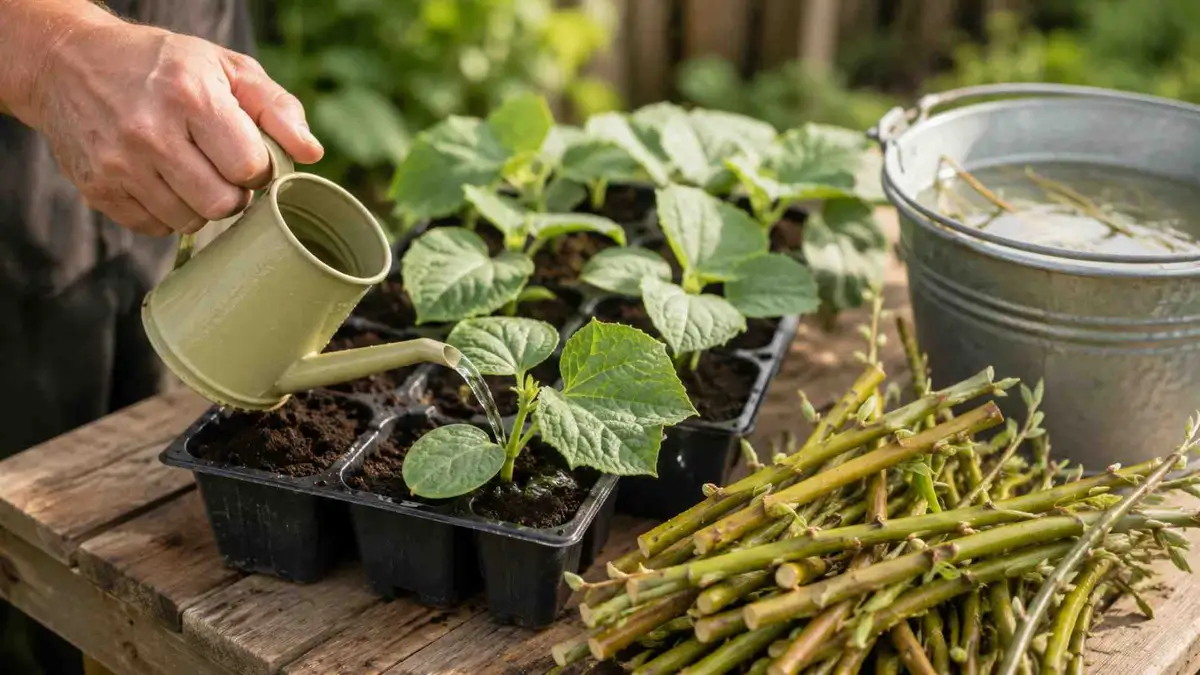 Nawóz z wierzby do ogórków. Naturalna odżywka, która wzmacnia korzenie. Nawóz z wierzby do ogórków. Naturalna odżywka, która wzmacnia korzenie.