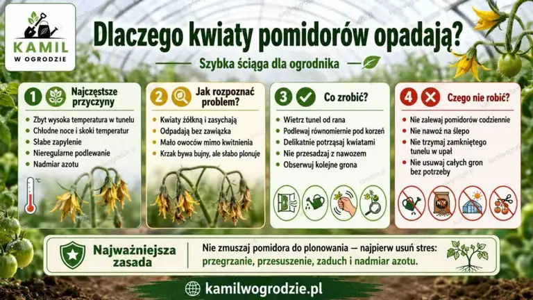 Przyczyny opadających kwiatów pomidorów | foto. Kamil w Ogrodzie