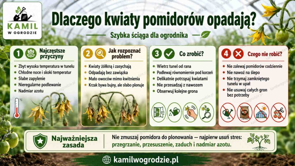 Przyczyny opadających kwiatów pomidorów | foto. Kamil w Ogrodzie