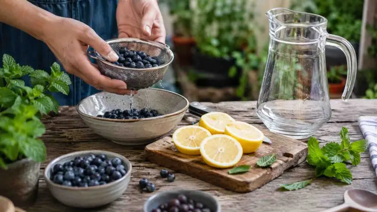 Lemoniada z borówek – domowy przepis krok po kroku | foto. Kamil w Ogrodzie