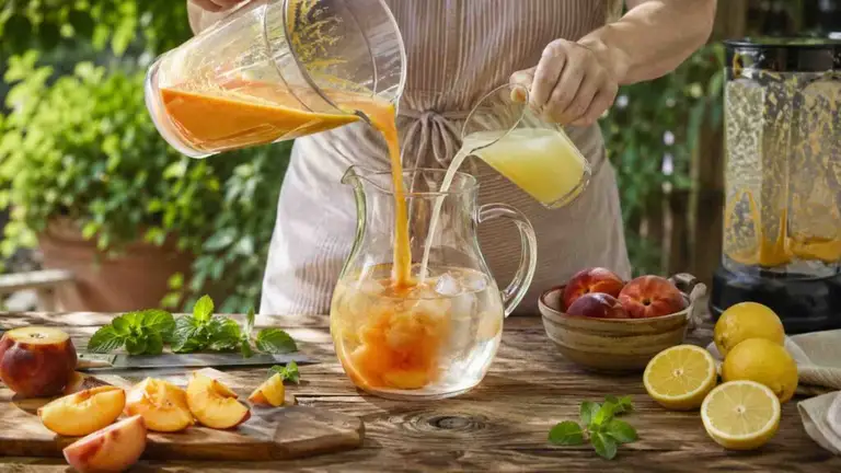 Lemoniada z brzoskwiń – domowy przepis krok po kroku | foto. Kamil w Ogrodzie