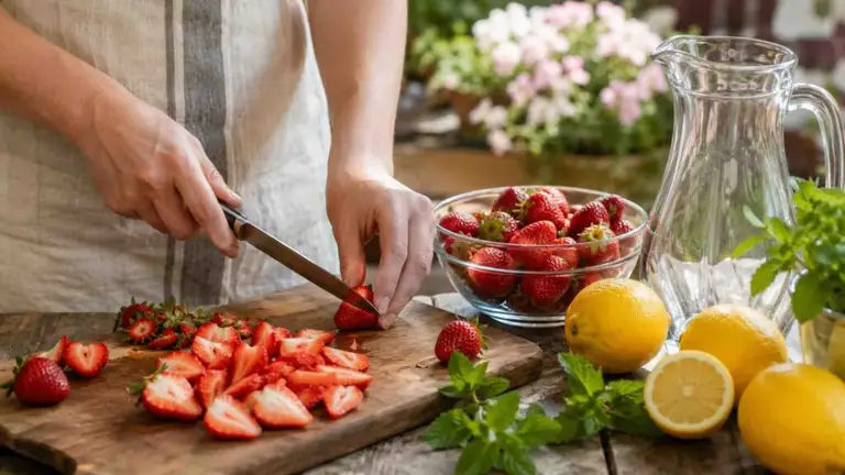 Lemoniada z truskawek – prosty domowy przepis krok po kroku | Foto. Kamil w Ogrodzie