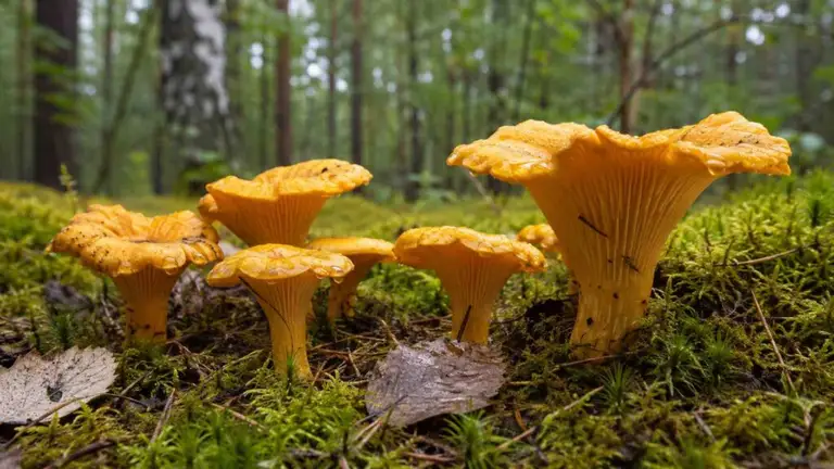Lipcowy wysyp grzybów. W polskich lasach pojawiły się kurki. Sprawdź aktualną mapę występowań | Grafika ilustracyjna wygenerowana z użyciem sztucznej inteligencji.
