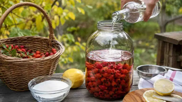 Nalewka z dzikiej róży – domowa różana nalewka krok po kroku | foto. Kamil w Ogrodzie