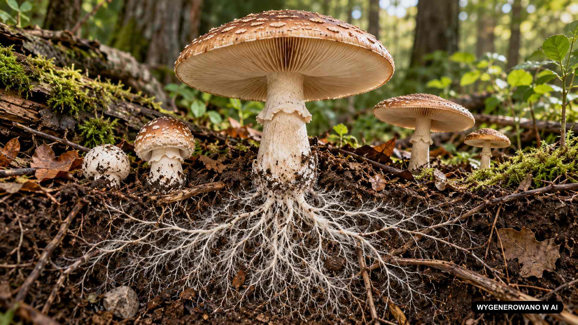 Budowa grzyba od A do Z. Morfologia grzybów od strzępki po zarodniki | foto. AI