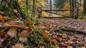 Gdzie nie wolno zbierać grzybów? Te miejsca wielu grzybiarzy omija dopiero po kontroli | foto. AI