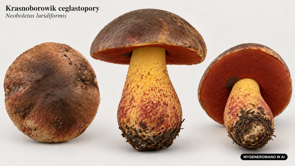 Krasnoborowik ceglastopory (Neoboletus luridiformis) | foto. AI