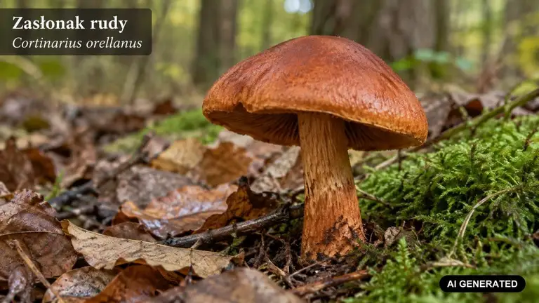 Zasłonak rudy – zatrucie może długo pozostawać niezauważone | foto. AI