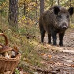 Spotkanie z dzikiem podczas grzybobrania. Jak się zachować i czego absolutnie nie robić? | foto. AI