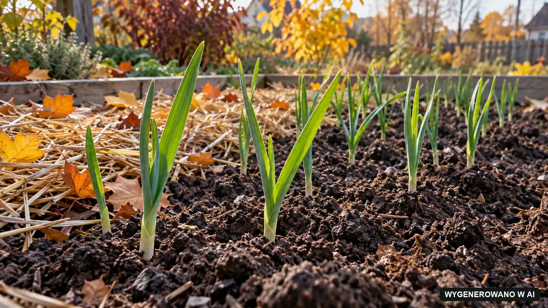 Czosnek ozimy wypuścił szczypior jeszcze jesienią. Czy trzeba go chronić? | foto. AI
