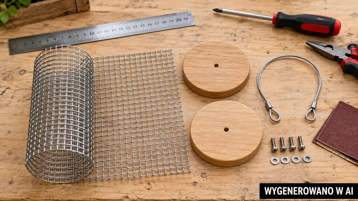 Projekt 8, krok 1: sztywna siatka i krążki zamykające cylinder.