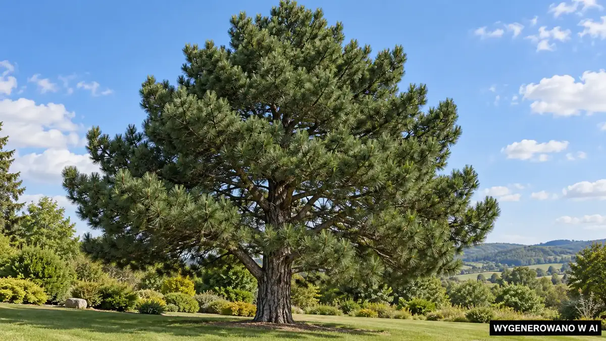 Sosna czarna. Ilustracja wygenerowana w AI. Sosna czarna (Pinus nigra) - sadzenie, uprawa, nawożenie i choroby igieł